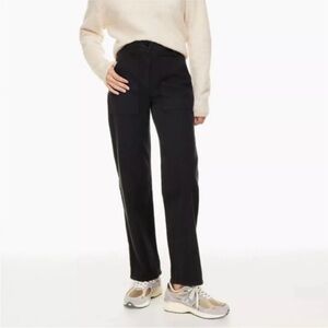 Wilfred Free Aritzia Black Modern Utility Pants High Rise Straight Leg